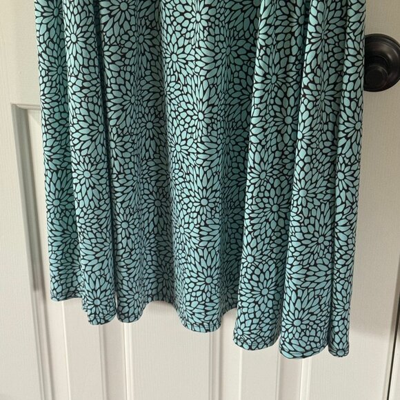 Perceptions Petite Mint Green and Brown Flower Print Dress Size 10P - Picture 4 of 12